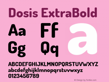 Dosis ExtraBold Version 3.001; ttfautohint (v1.8.2)图片样张