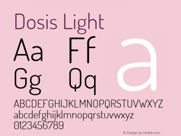 Dosis Light Version 3.001; ttfautohint (v1.8.2)图片样张