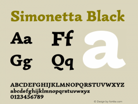 Simonetta Black Version 1.004 Font Sample