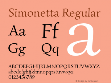 Simonetta Regular Version 1.004 Font Sample