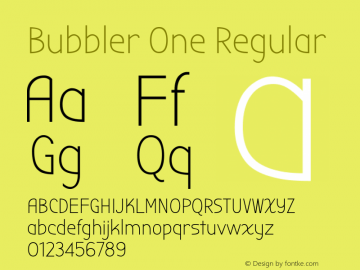 Bubbler One Regular Version 1.002 Font Sample