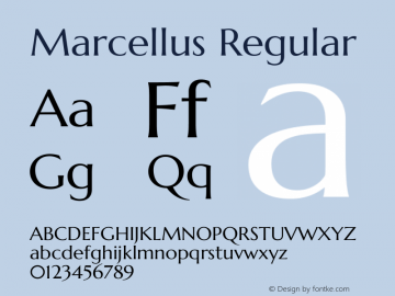 Marcellus Version 1.000 Font Sample