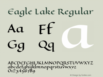 Eagle Lake Version 1.000 Font Sample