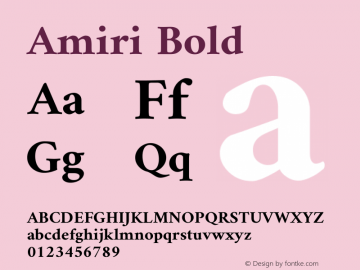 Amiri Bold Version 000.109 Font Sample