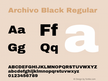 Archivo Black Regular Version 1.006 Font Sample