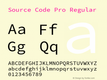 Source Code Pro Version 2.030;PS 1.000;hotconv 16.6.51;makeotf.lib2.5.65220 Font Sample