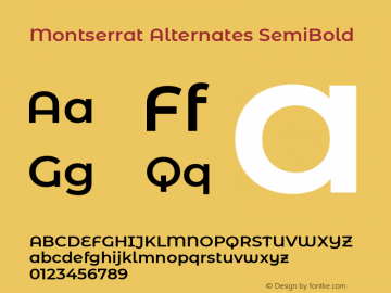 Montserrat Alternates SemiBold Version 7.200图片样张