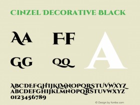 Cinzel Decorative Black Version 1.002;PS 001.002;hotconv 1.0.56;makeotf.lib2.0.21325 Font Sample
