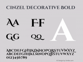 Cinzel Decorative Bold Version 1.002;PS 001.002;hotconv 1.0.56;makeotf.lib2.0.21325 Font Sample