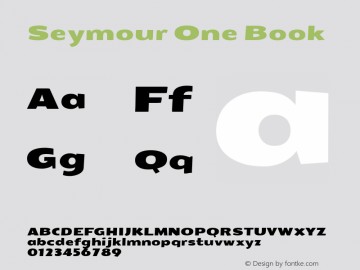 Seymour One Version 1.000; ttfautohint (v0.93) -l 8 -r 50 -G 200 -x 0 -w 