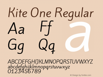 Kite One Version 1.001 Font Sample