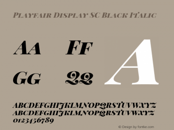 Playfair Display SC Black Italic Version 1.200; ttfautohint (v1.6) Font Sample