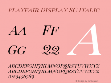 Playfair Display SC Italic Version 1.200; ttfautohint (v1.6) Font Sample