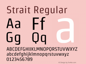 Strait Version 1.001 Font Sample