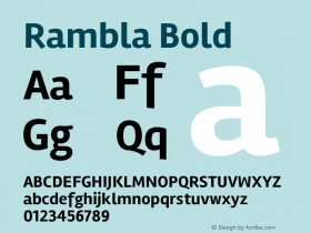 Rambla Bold Version 1.001 Font Sample