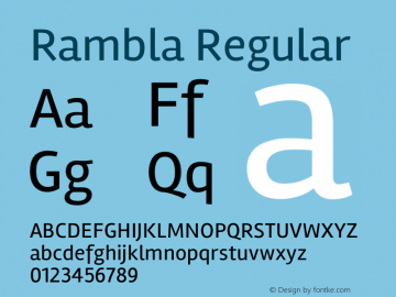 Rambla Version 1.001 Font Sample