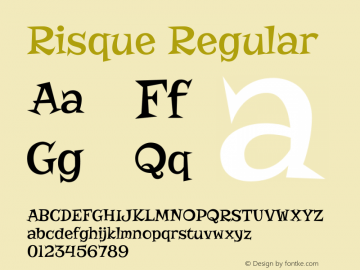 Risque Version 1.000 Font Sample