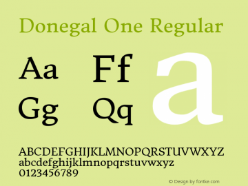 Donegal One Version 1.004 Font Sample