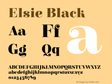 Elsie Black 1.002 Font Sample