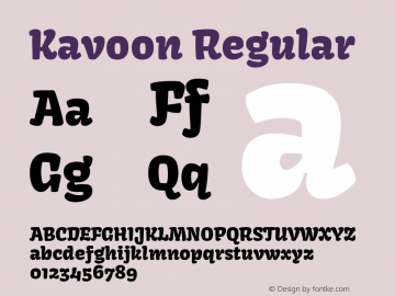 Kavoon Version 1.004; ttfautohint (v1.4.1) Font Sample