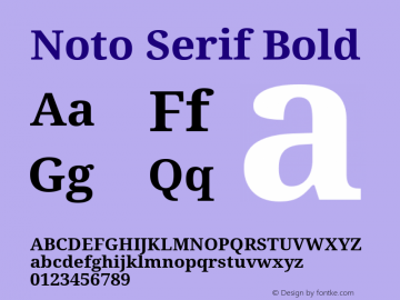 Noto Serif Bold Version 1.02 Font Sample