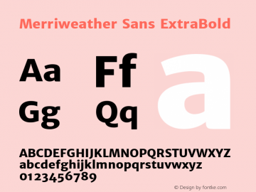 Merriweather Sans ExtraBold Version 1.006; ttfautohint (v1.4.1) -l 6 -r 50 -G 0 -x 11 -H 220 -D latn -f none -w 