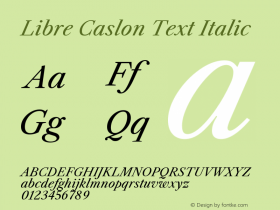 Libre Caslon Text Italic Version 1.100; ttfautohint (v1.6) -l 8 -r 50 -G 200 -x 14 -D latn -f none -w G -X 