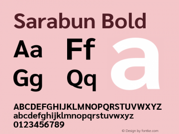 Sarabun Bold Version 1.000; ttfautohint (v1.6)图片样张