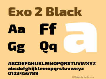 Exo 2 Black Version 1.100 Font Sample