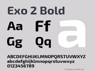 Exo 2 Bold Version 1.100 Font Sample