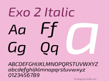 Exo 2 Italic Version 1.100图片样张