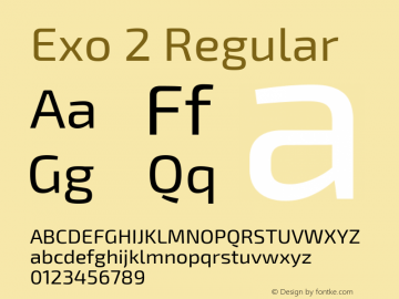 Exo 2 Regular Version 1.100 Font Sample