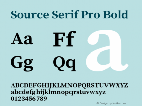 Source Serif Pro Bold Version 1.014;PS Version 1.0;hotconv 1.0.73;makeotf.lib2.5.5900图片样张