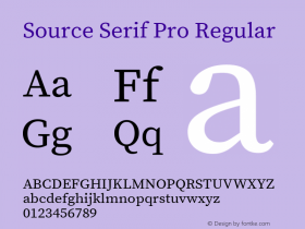 Source Serif Pro Regular Version 1.014;PS Version 1.0;hotconv 1.0.73;makeotf.lib2.5.5900图片样张