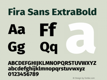 Fira Sans ExtraBold Version 4.203图片样张