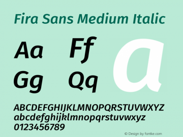 Fira Sans Medium Italic Version 4.203图片样张