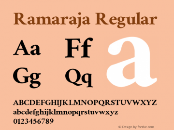 Ramaraja Version 1.0.4; ttfautohint (v1.2.25-373a) -l 7 -r 28 -G 50 -x 13 -D telu -f latn -w G -X 