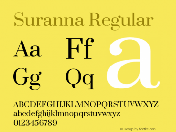 Suranna Version 1.0.5; ttfautohint (v1.2.42-39fb)图片样张