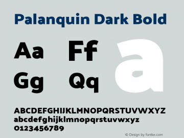 Palanquin Dark Bold Version 1.001 Font Sample