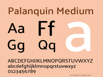 Palanquin Medium Version 1.0.4 Font Sample