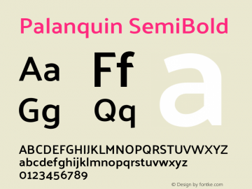 Palanquin SemiBold Version 1.0.4 Font Sample