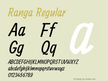 Ranga Regular Version 1.0.2 Font Sample