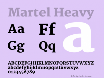 Martel Heavy Version 1.001; ttfautohint (v1.1) -l 5 -r 5 -G 72 -x 0 -D latn -f none -w gGD -W -c图片样张
