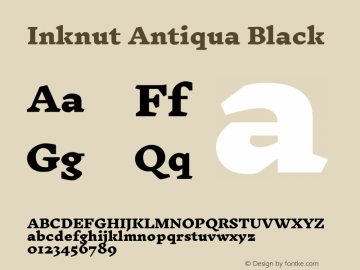 Inknut Antiqua Black Version 1.003 Font Sample