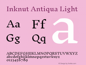 Inknut Antiqua Light Version 1.003 Font Sample