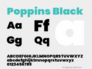Poppins Black Version 3.010;PS 1.000;hotconv 16.6.54;makeotf.lib2.5.65590图片样张