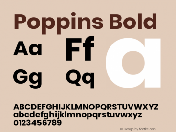 Poppins Bold Version 3.010;PS 1.000;hotconv 16.6.54;makeotf.lib2.5.65590图片样张