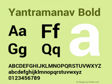 Yantramanav Bold Version 1.001;PS 1.0;hotconv 1.0.72;makeotf.lib2.5.5900; ttfautohint (v1.3)图片样张