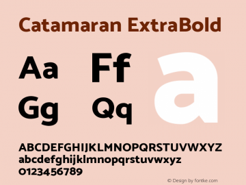 Catamaran ExtraBold Version 1.100图片样张