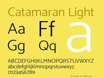 Catamaran Light Version 1.100 Font Sample